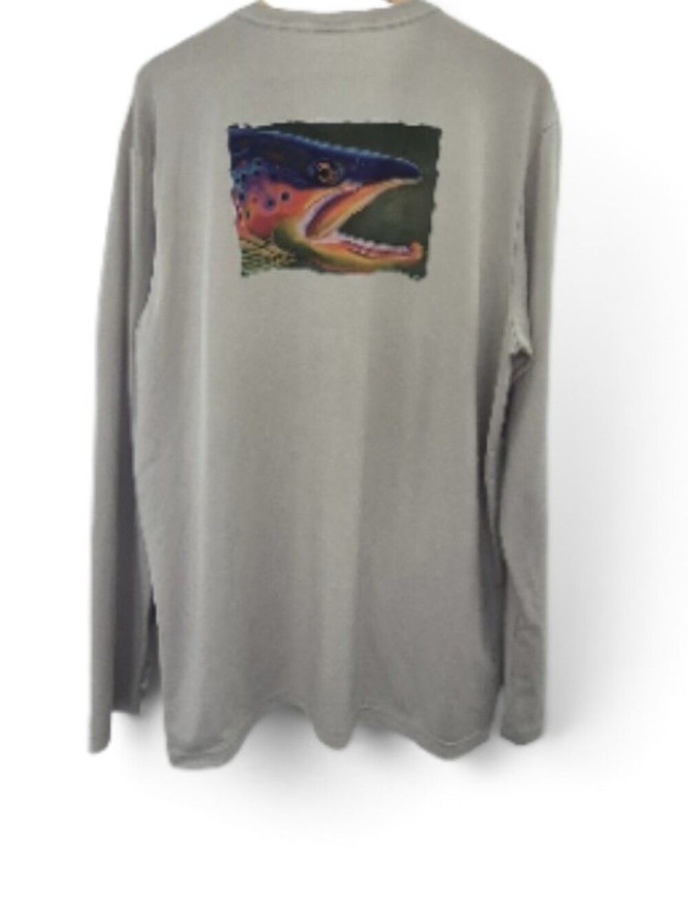 Patagonia Long-Sleeved Fitz Roy Trout Graphic Tech Tee Size Large Mens